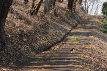 A narrow road in the mountain.