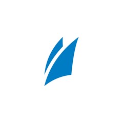 blue sail logo icon abstract vector template - Vector