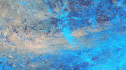 Fototapeta na wymiar Abstract blue and beige fantastic clouds. Colorful fractal background. Digital art. 3d rendering.