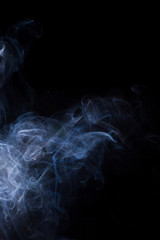 Smoke on a black background.