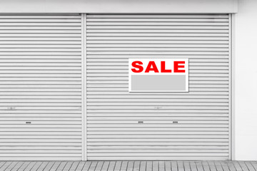 Sale Real Estate Sign in Front of shop house