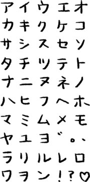 手描き文字カタカナ