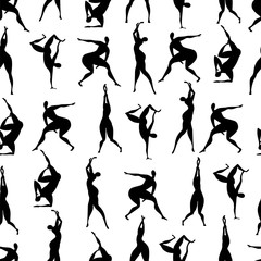 people dance. silhouette of dancing people. seamless pattern