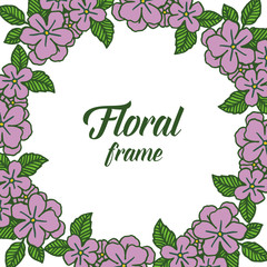 Vector illustration background with template purple floral frame