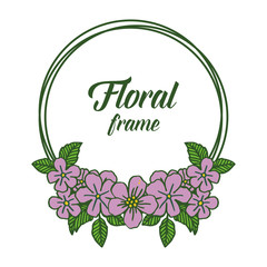 Vector illustration design artwork purple floral frame with template