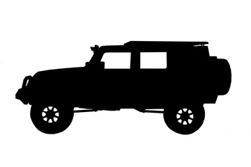 silhouette car on white background