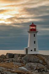 Fototapeta na wymiar Travel destination Peggys Cove Lighthouse NS Canada