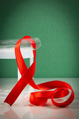 Labware and Red Ribbon