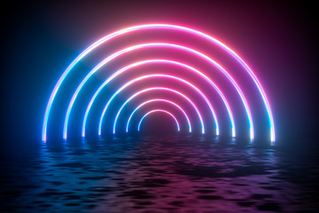 colorful glowing lines, 3d rendering