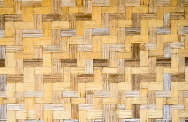 Textures and backgrounds of Asia. Wall of traditional Vietnamese bamboo hut. Cross weaving.