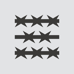 barbed wire icon isolated of flat style. Vector illustration.