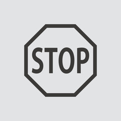 Blank Stop Sign icon. Vector illustration.