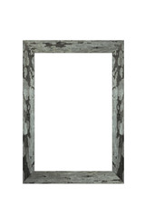 Old wood photo frame isolated