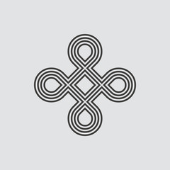 Bowen knot icon isolated of flat style. Vector illustration.