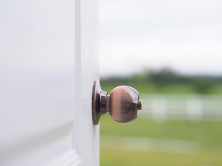 Open door opening the door blur view landscape nature background 