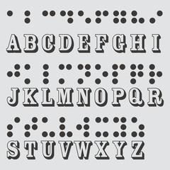 Braille alphabet letters icon isolated of flat style. Vector illustration.