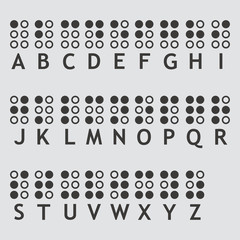 Braille alphabet letters icon isolated of flat style. Vector illustration.