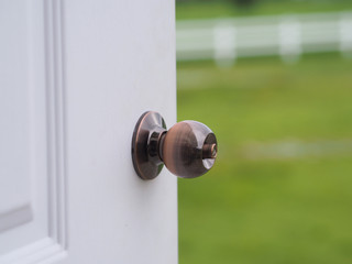 Open door opening the door blur view landscape nature background 