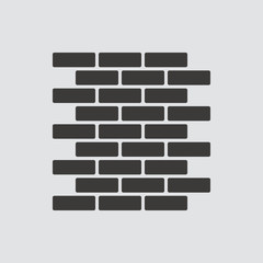 Brick work icon isolated of flat style. Vector illustration.