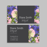 Floral style business card template vector