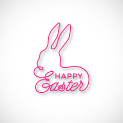 Happy Easter linear lettering
