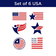 set of 6 united state of america