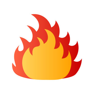 Fire danger flat icon isolated on white background