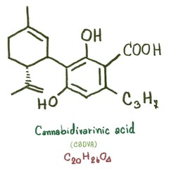 Structure of cannabidivarinic acid form cannabis sativa (marijuana)