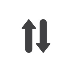 Up and down arrows vector icon. filled flat sign for mobile concept and web design. Arrows Exchange Vertical glyph icon. Symbol, logo illustration. Pixel perfect vector graphics