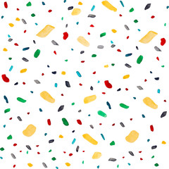 Terrazzo pattern of abstract watercolor colorful shapes