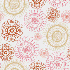 Fototapeta premium Retro floral seamless background