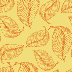 Fototapeta na wymiar Seamless pattern with colored autumn leaves
