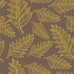 Seamless pattern with colored autumn leaves