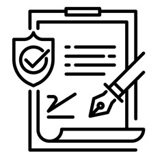 Insurance policy Line illustration