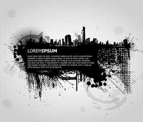 Grunge banner with an inky dribble strip