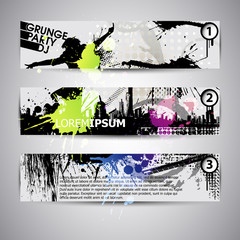 Grunge banner with an inky dribble strip