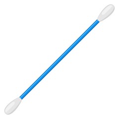 Cotton swab isolated on white background. Care and hygiene. Vector illustration