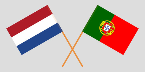 Portugal and Netherlands. The Portuguese and Netherlandish flags. Official colors. Correct proportion. Vector