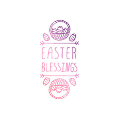 Hand drawn typographic easter element on white background