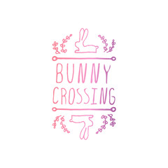 Hand drawn typographic easter element on white background