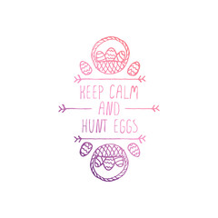 Hand drawn typographic easter element on white background