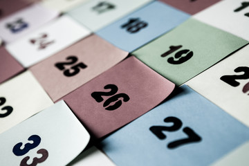 Background with numbers. Numbers texture Mathematical equations and formulas on stickers