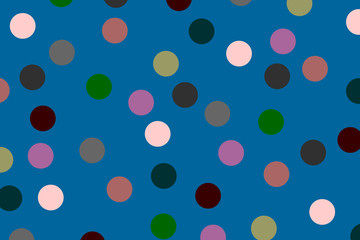 Colored circles on a blue background. Illustration