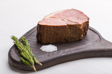 Food, cuisine and horsemeat concept - Close up of delicious horse meat