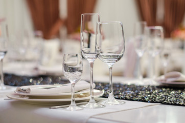 decorated table in the restaurant