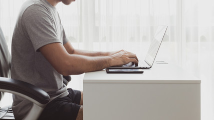 Business man in office , Freelance  working  in home office