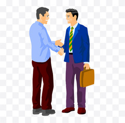 mans handshake illustration