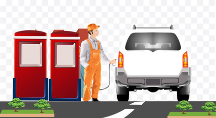 refill isolated illustration. gas station illustration.