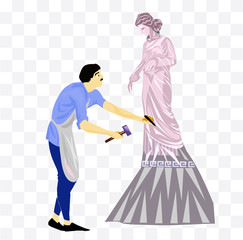 sculptor isolated illustration