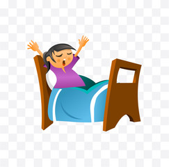 little boy wake up in the morning